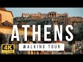 Athens, Greece Walking Tour - 4K - Sunny and warm winter in the Downtown