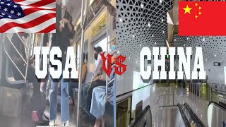 How is the experience of ridding a subway in America Vs China #chinavsusa