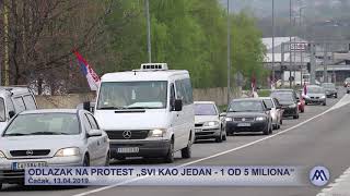 13.04.2019. Čačak - Odlazak na protest „Svi kao jedan – 1 od 5 miliona“ (Video: MNA)