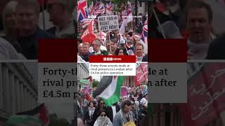 Forty-three arrests made at rival protests in London after £4.5m police operation. #BBCNews