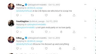 King Von talking to T Roy on twitter HOURS before they killed Modell in 2012