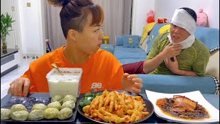 不给他做饭第30天，我看你还有什么花样#eating show#eating challenge#husband and wife eating food#eating#asmr eating