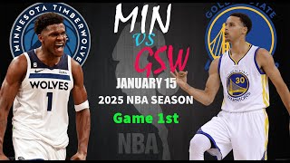 Golden State Warriors vs Minnesota Timberwolves 1st QTR Game Highlights | NBA Season Jan 15, 2025