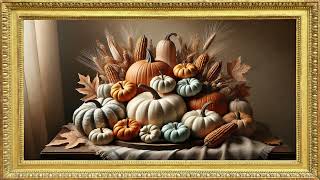 Framed Autumn Harvest Pumpkin Display | 4-Hour TV Background Art | Fall Aesthetic | (No Sound)