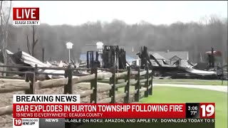 Barn catches fire, explodes in Geauga County