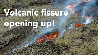 Unique Video of a Volcano Fissure opening up! First few minutes of The Birth of a Volcano in Iceland
