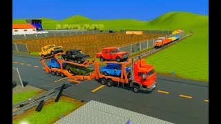 Lego Cars, Hauler, Trucks & Farm Equipment vs. Lego Train - Brick Rigs - Realistic Crashes