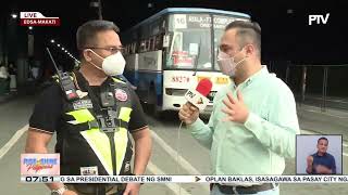 Ilang provincial buses na ginawang terminal ang EDSA-Ayala loading bay sa Makati, pinagsisita