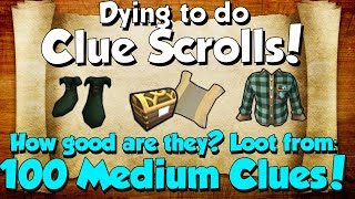 Loot From 100 Medium Clue Scrolls! Are They Good? [Runescape 3] Dying to do Clues!