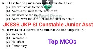 General knowledge MCQs for JKSSB JKP SI Constable Junior Asst and other exams.