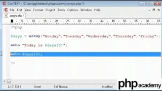 PHP Tutorial arrays part 1