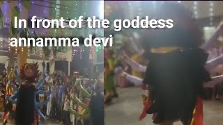 In front of the goddess annamma devi in Bangalore