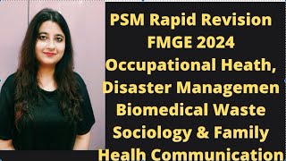 PSM Rapid  Revision(Occupational,Disaster,Health Care Delivery System#fmge #neetpg #fmgeexam #inicet