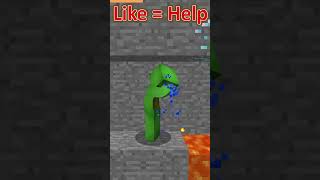 JJ found diamonds but fell into lava in Minecraft!  #maizen #jj #mikey #minecraft