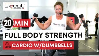 20-Minute Full Body Cardio Workout w/ Dumbbells | Burn Fat & Tone (Beginners & All Levels)
