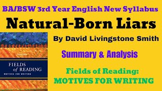 Natural Born Liars by Davis Livingstone Smith || BA/BSW 3rd Year Com English New Syllabus