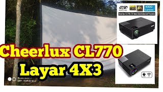 Cheerlux CL770 1080p Pakai Layar 4x3 meter