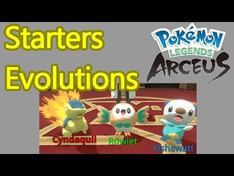 Pokemon Legends: Arceus starters evolutions guide, the evolved forms of Cyndaquil, Rowlet and Oshawa