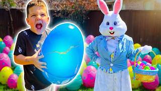 Caleb Pretend Play Easter Bunny Surprise Eggs & BIG Egg Hunt for Kids! (45 Minutes)