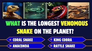 Snakes Quiz | Flying Snake 🐍| Green Python Snake | Deadly Snakes  | Guess the Snake