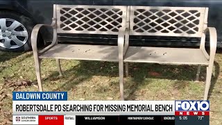 Memorial bench disappears from Robertsdale cemetery, leaving widow heartbroken