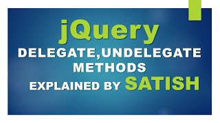 learn jQuery, delegate and undelegate method explained #jquerytutorial #delegates