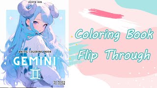 Gemini | Aeryn Zen | Flip Through | Anime Coloring Book