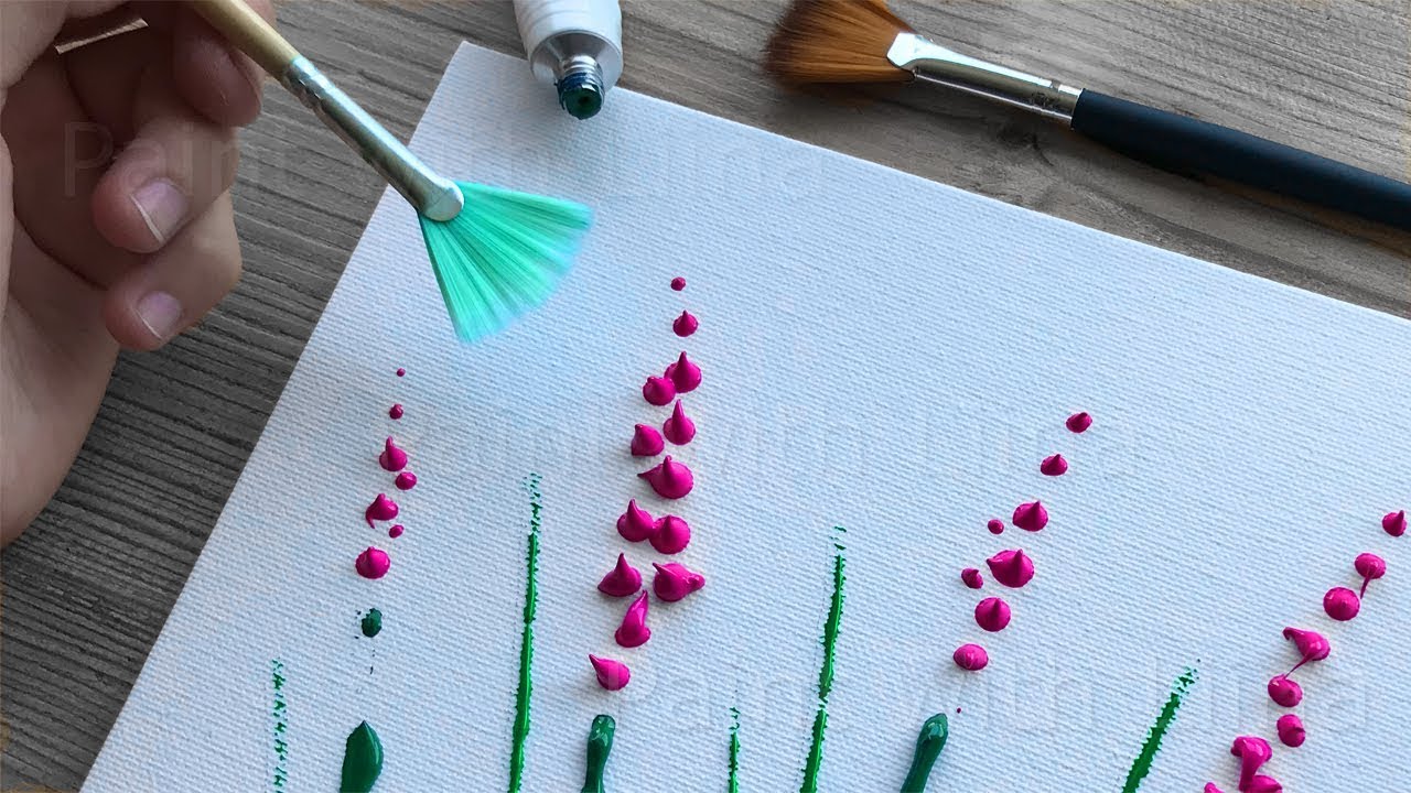 Acrylic Painting Tutorial For Beginners Easy Abstract Flowers