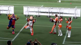 2014東京vsガンバ　ドロンパとエネゴリくんのダンス w/i LEXUS TEAM LeMans ENEOS 大嶋和也選手 渡辺順子さん 橘沙奈さん