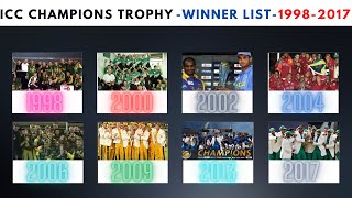 ICC CHAMPIONS TROPHY WINNER LIST FROM 1998-2017 || CHAMPION TROPHY WINNERS