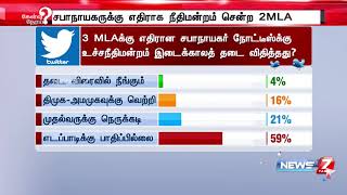 3 எம்.எல்.ஏ.க்களுக்கு எதிரான சபாநாயகர் நோட்டீஸ்க்கு  உச்சநீதிமன்றம் இடைக்காலத் தடை விதித்திருப்பது?