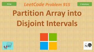 Partition Array into Disjoint Intervals | Leetcode 915 | Array | Microsoft
