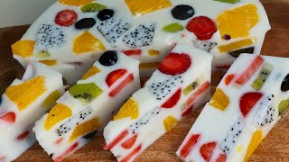 thạch rau câu sữa tươi trái cây, thật ngon và đẹp mắt