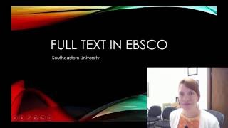 Finding Full Text in EBSCO