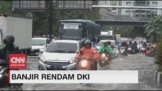 Hujan Deras & Angin Kencang, Jalan Ibu Kota Terendam Banjir