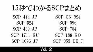 15秒でわかるSCPまとめ Vol.2