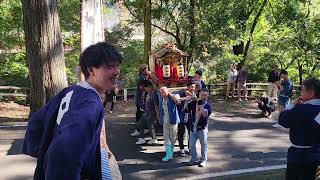 龍神村皆瀬神社祭り～　湯本地区獅子舞、屋台宮入り～！