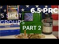 5 Shot Groups for 6.5 PRC using H1000 Powder and 153gr Hornady A-Tips