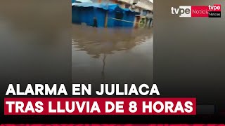 Juliaca: casas y calles inundadas tras intensa lluvia