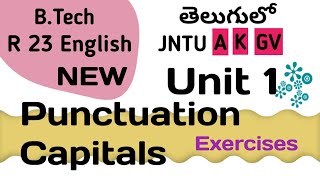 Capitals and Punctuation Marks Exercises in Telugu I JNTUA JNTUK JNTUGV Btech R23 English