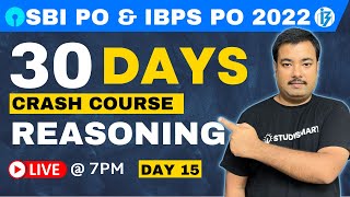 SBI PO & IBPS PO 2022 Reasoning Practice Class | Study Smart | DAY 15