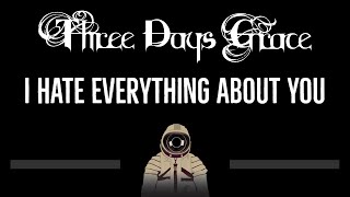 Three Days Grace • I Hate Everything About You (CC) 🎤 [Karaoke] [Instrumental]