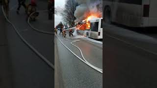 Skarżysko-Kamienna. Pożar autobusu MPK (08.02.2022)