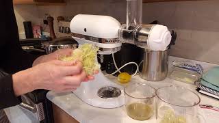 Juicing Lemongrass in a Masticating Juicer Attachment by KitchenAid