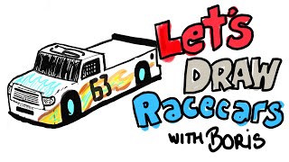 Draw Race Cars with Boris from Joe Gibbs Racing: Ep 6 Toyota Racing Tundra and a NASCAR Hauler