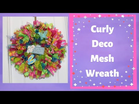 How to make a summer curly deco mesh wreath How to make a summer curly deco mesh wreath