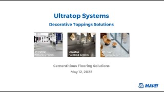 MAPEI Webinar: MAPEI’s Ultratop Decorative Topping Solutions