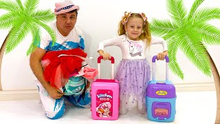Nastya e pai foram viajar e encontrar brinquedos assustadores