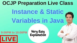 Core Java Live Class || OCJP Preparation || Instance & Static Variable in Java by Som Sir Part-1