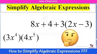 How to Simplify Algebraic Expressions Urdu Hindi || Algebra By Sir Naimat Ullah